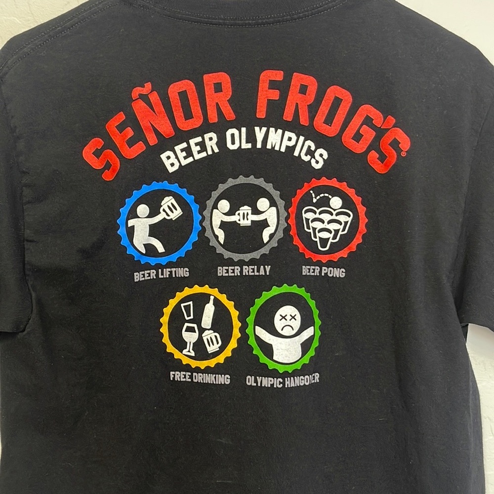 Senor Frogs Men’s Medium Black Beer Olympics Tee Shirt - Puerto Rico - Picture 6 of 6